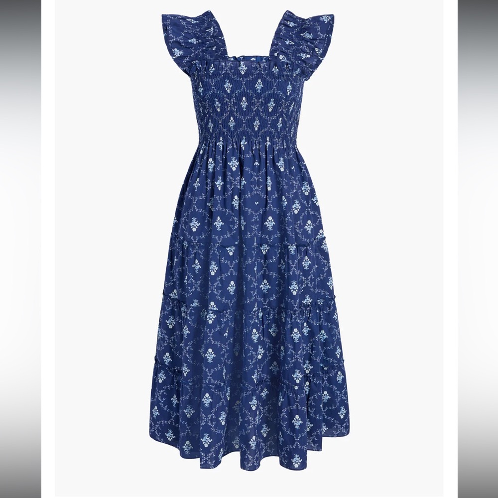 Hill House Ellie Nap Dress in Navy Trellis Size XS New York Exclusive